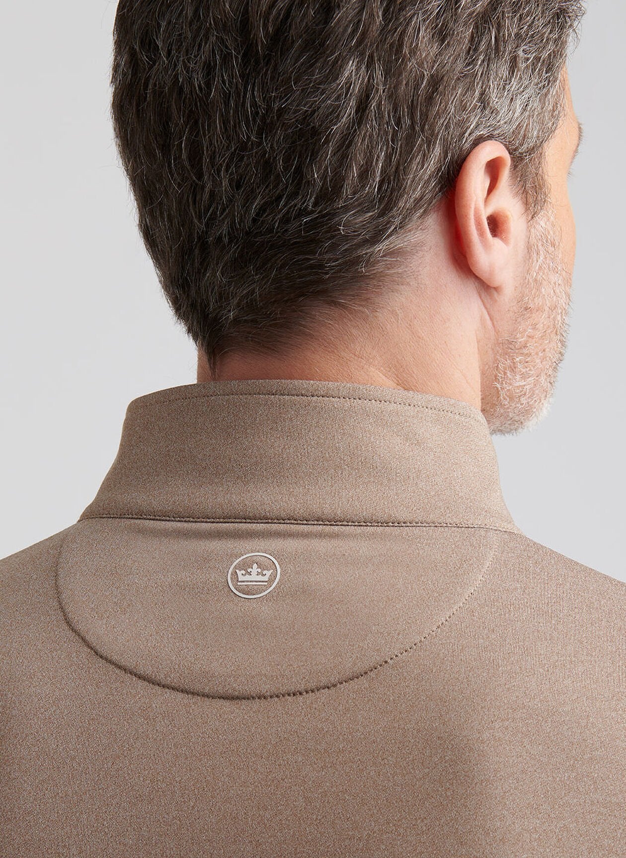 Perth Mélange Performance Quarter-Zip by Peter Millar - Poplar Brown
