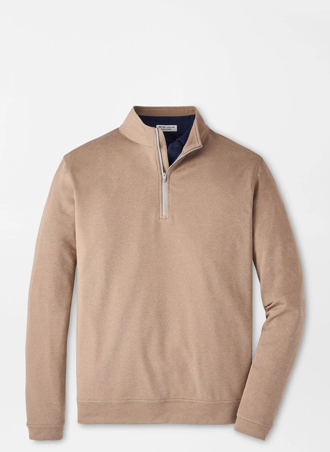 Perth Mélange Performance Quarter-Zip by Peter Millar - Poplar Brown