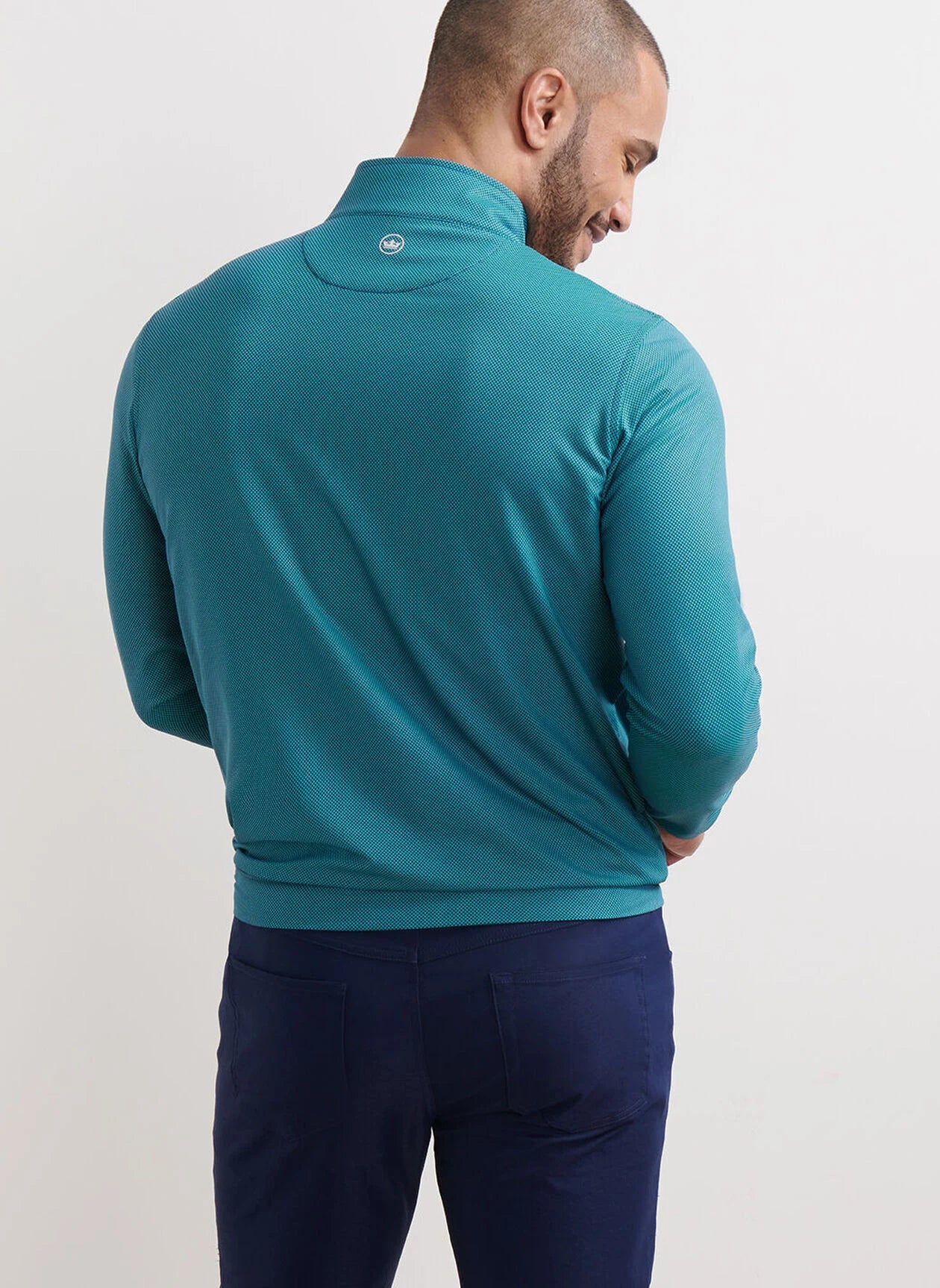 Perth Birdseye Performance Quarter-Zip by Peter Millar - Sports Navy