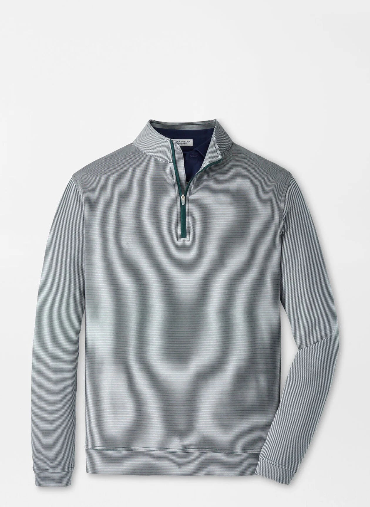 Perth Sugar Stripe Performance Quarter-Zip by Peter Millar - Nordic Pine