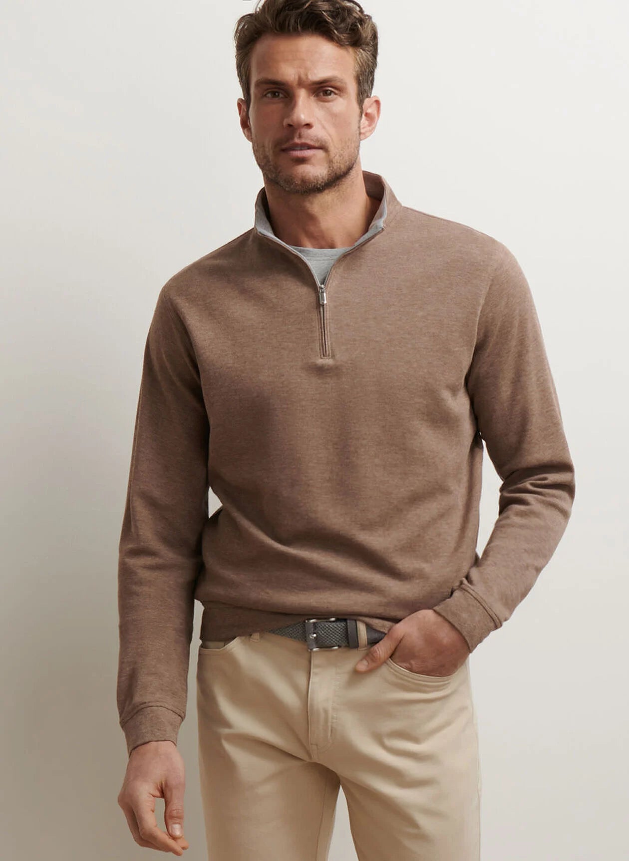 Crown Comfort Pullover by Peter Millar - Poplar Brown