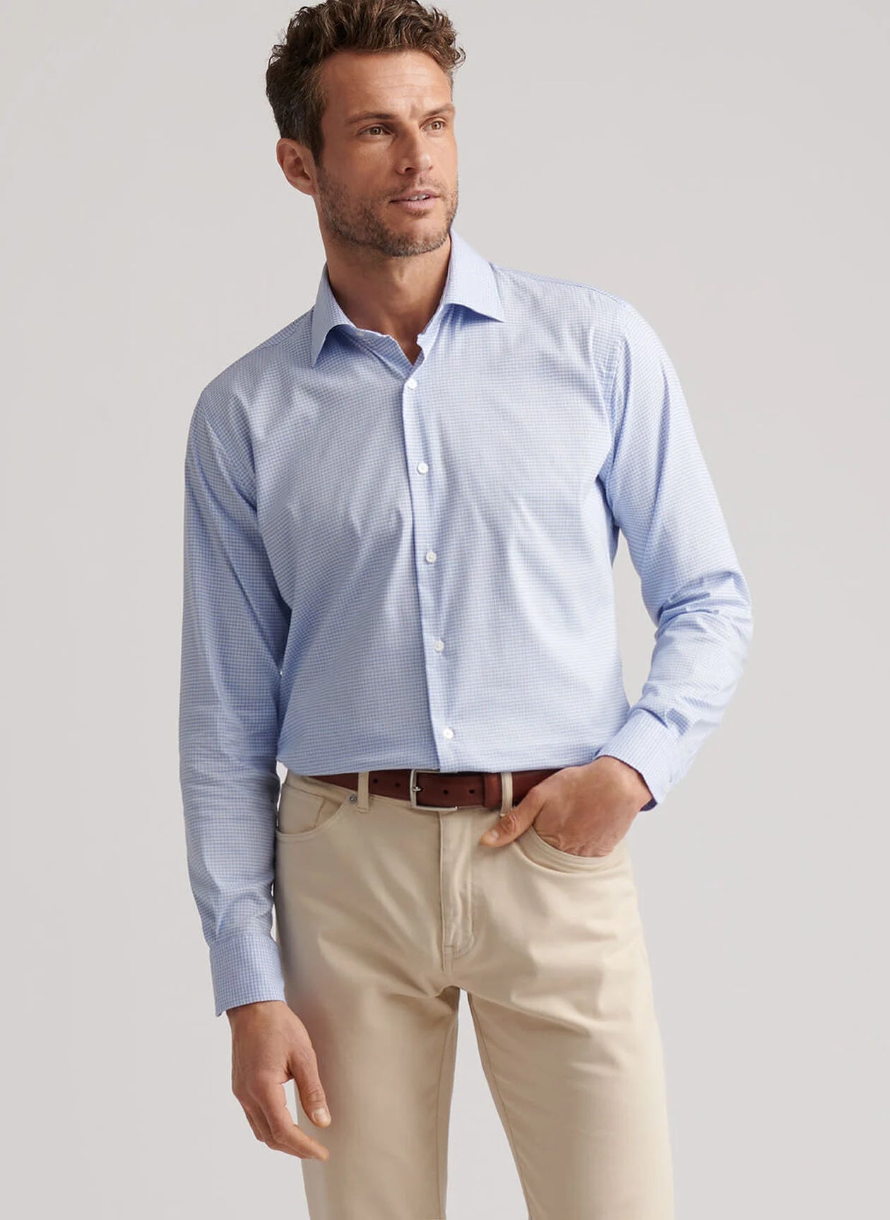 Jackson Crown Lite Cotton-Stretch Sport Shirt by Peter Millar - Ruddy Blue