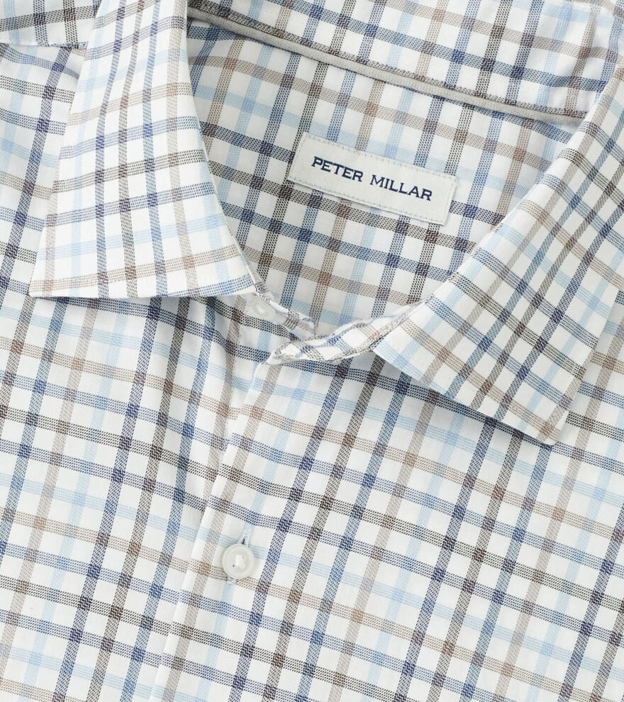 North Coast Crown Lite Cotton-Stretch Sport Shirt by Peter Millar - Blue Haze