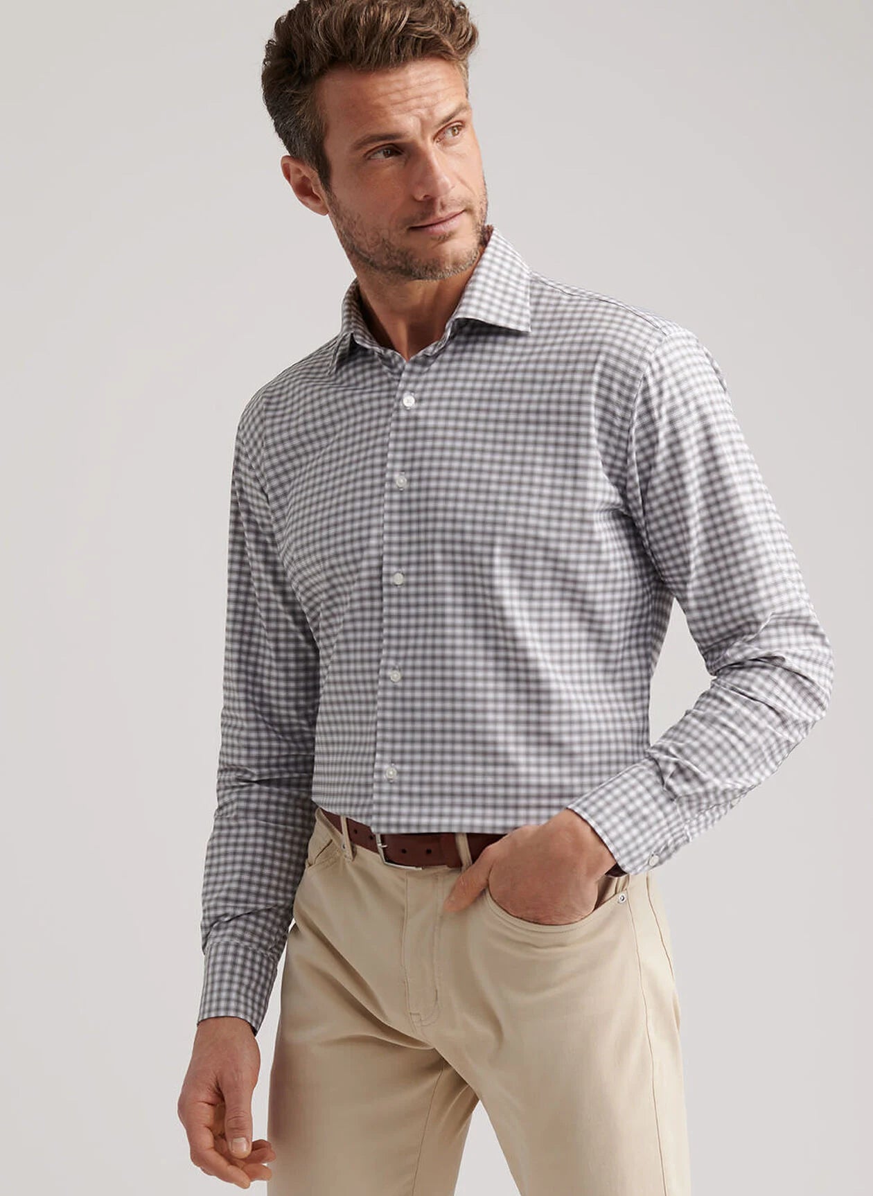 Fairbanks Performance Twill Shirt by Peter Millar - Basil