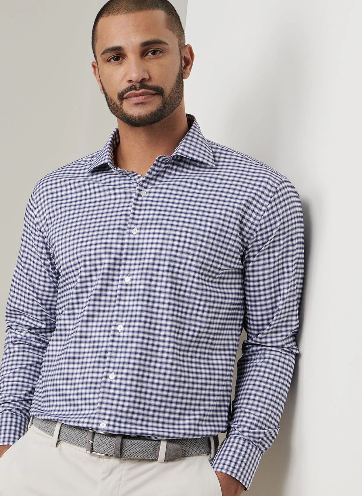 Fairbanks Performance Twill Sport Shirt by Peter Millar - Navy