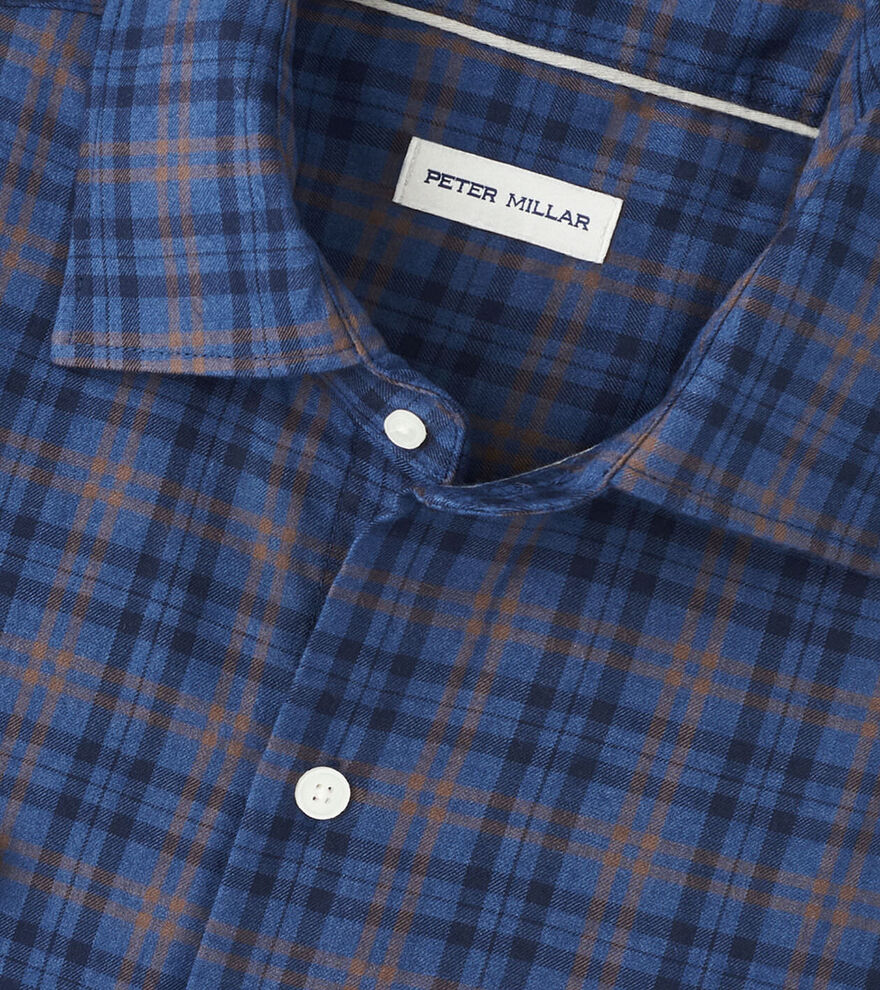 Bar Harbor Performance Flannel Sport Shirt by Peter Millar - Blue Haze