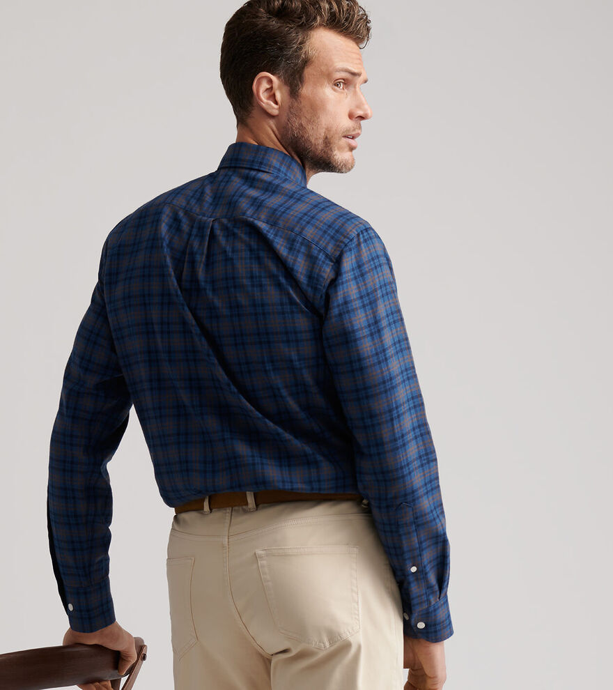 Bar Harbor Performance Flannel Sport Shirt by Peter Millar - Blue Haze