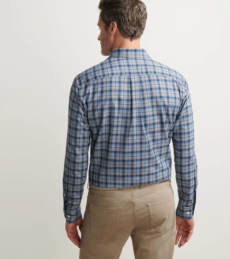 Whitecap Performance Flannel Sport Shirt by Peter Millar - Blue Haze