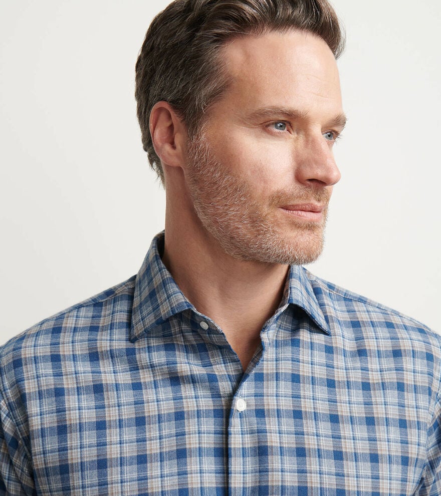 Whitecap Performance Flannel Sport Shirt by Peter Millar - Blue Haze