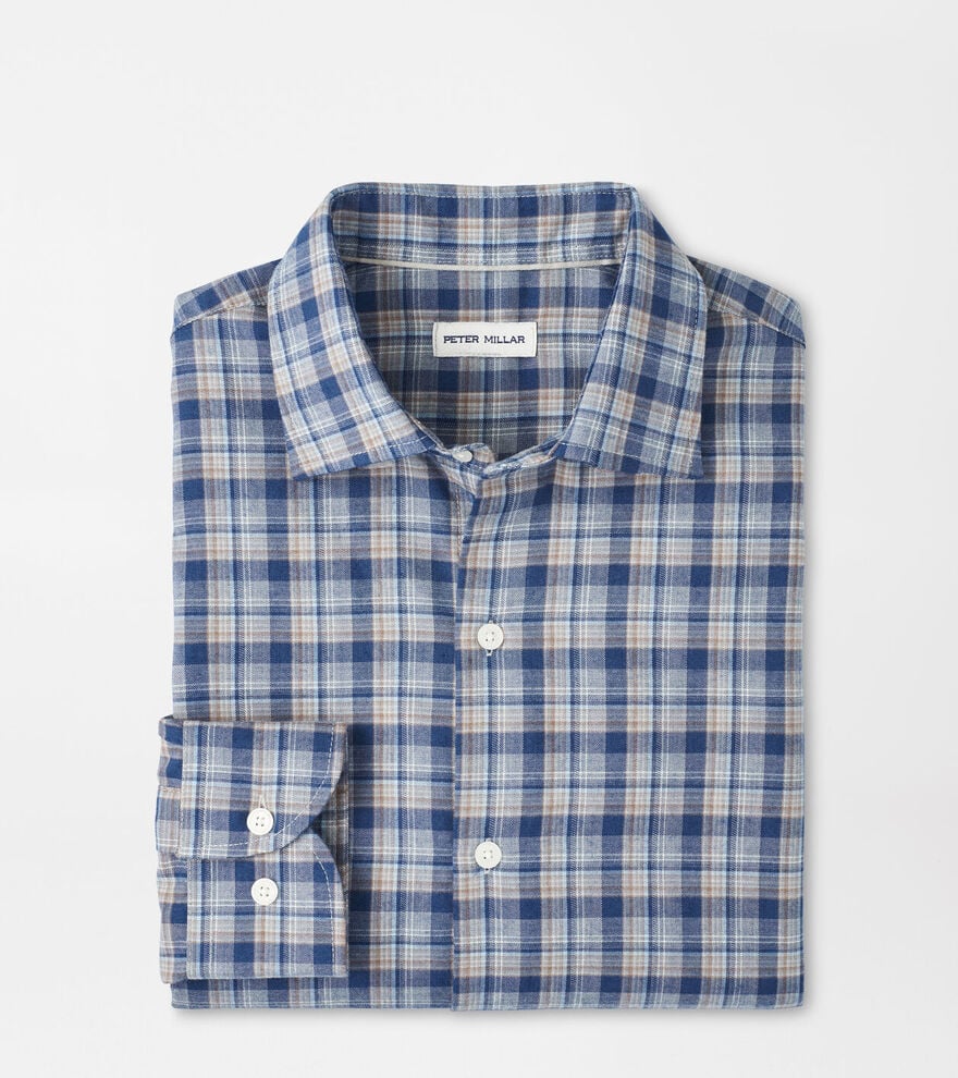 Whitecap Performance Flannel Sport Shirt by Peter Millar - Blue Haze