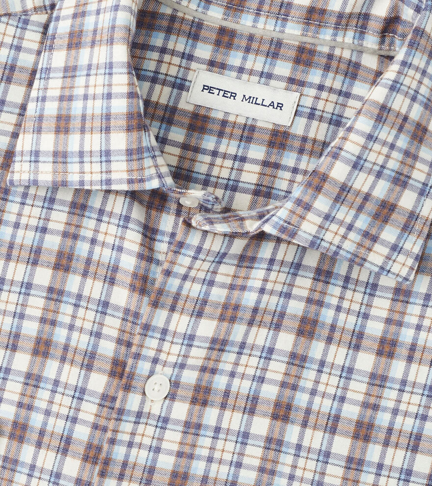 Waynesville Performance Flannel Sport Shirt by Peter Millar - Winter Ivory