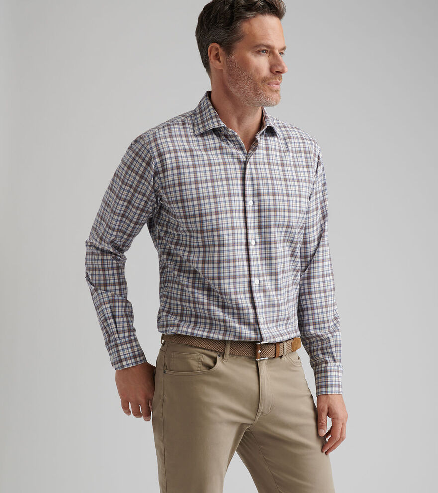 Waynesville Performance Flannel Sport Shirt by Peter Millar - Winter Ivory