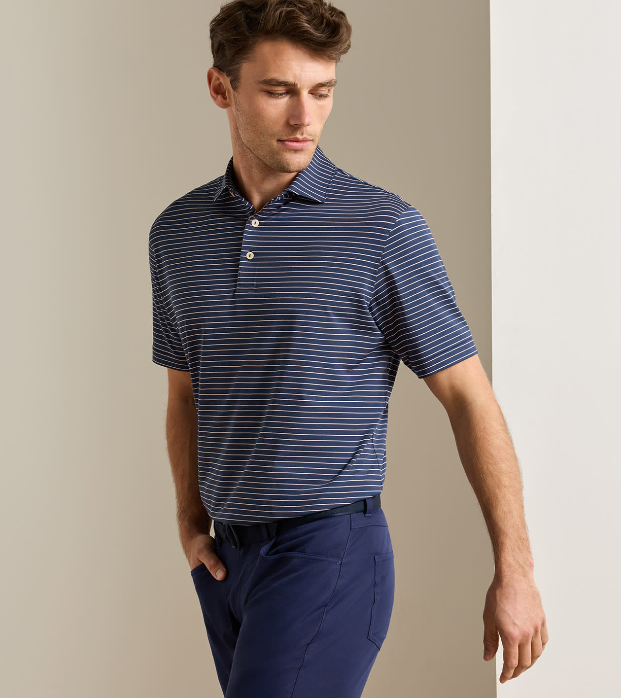 Oaks Performance Jersey Polo by Peter Millar - Navy