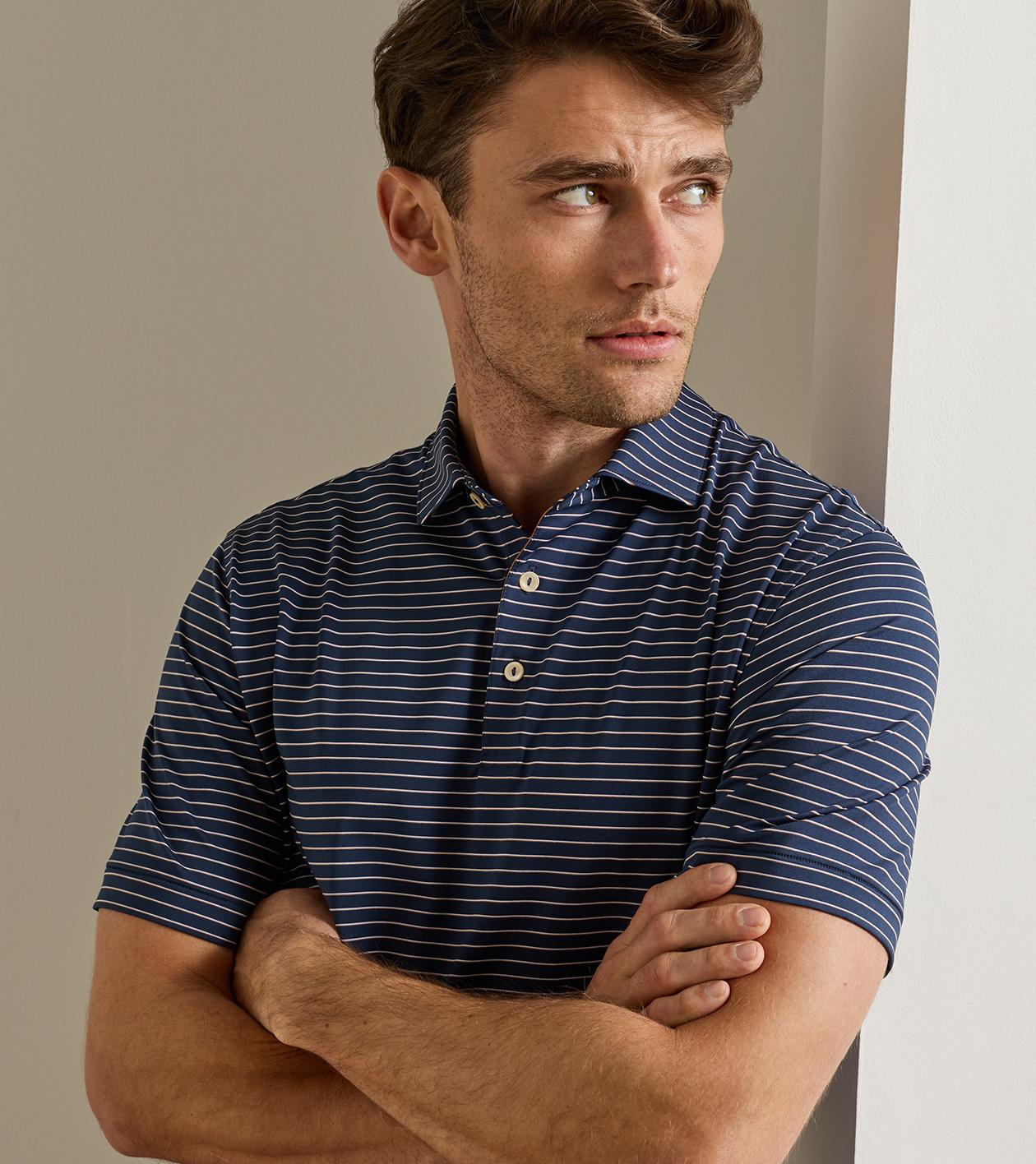 Oaks Performance Jersey Polo by Peter Millar - Navy