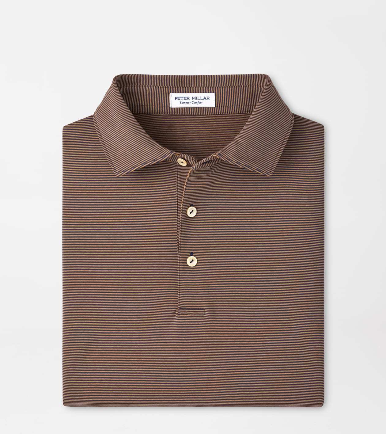 Jubilee Performance Jersey Polo by Peter Millar - Navy w/ Dark Amber
