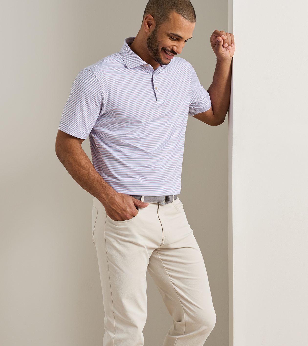Pierce Performance Jersey Polo by Peter Millar - White