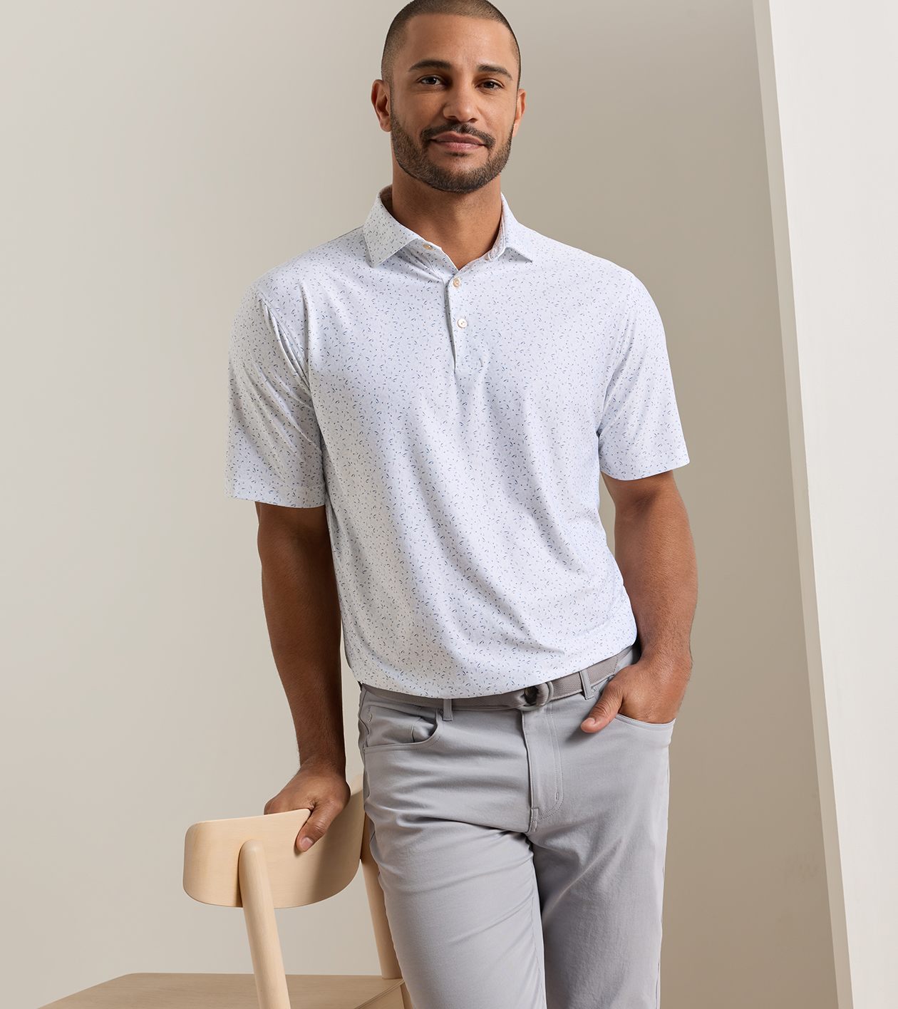 On The Line Performance Jersey Polo by Peter Millar - White