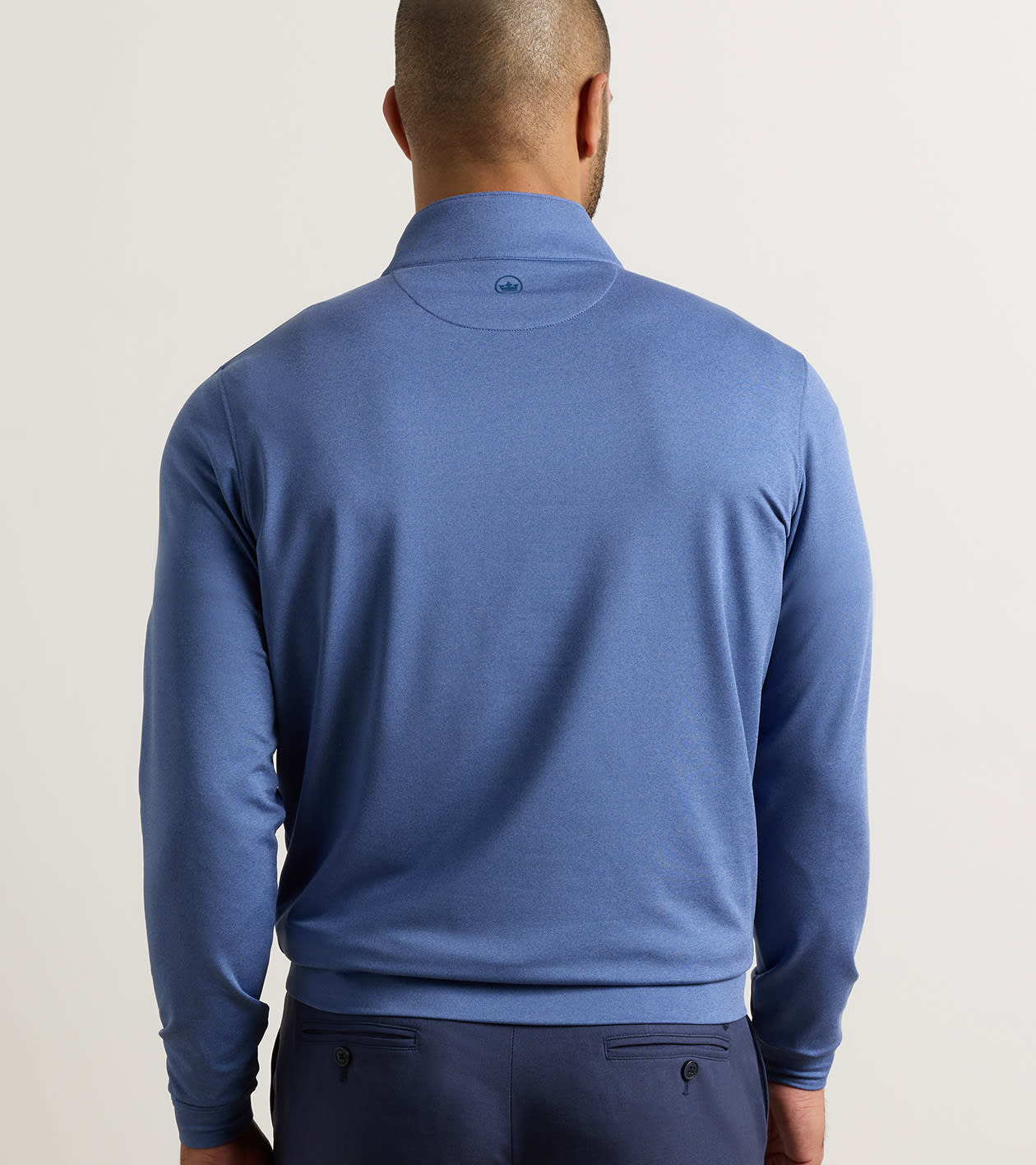Perth Melange Performance Quarter-Zip by Peter Millar - Bali Blue