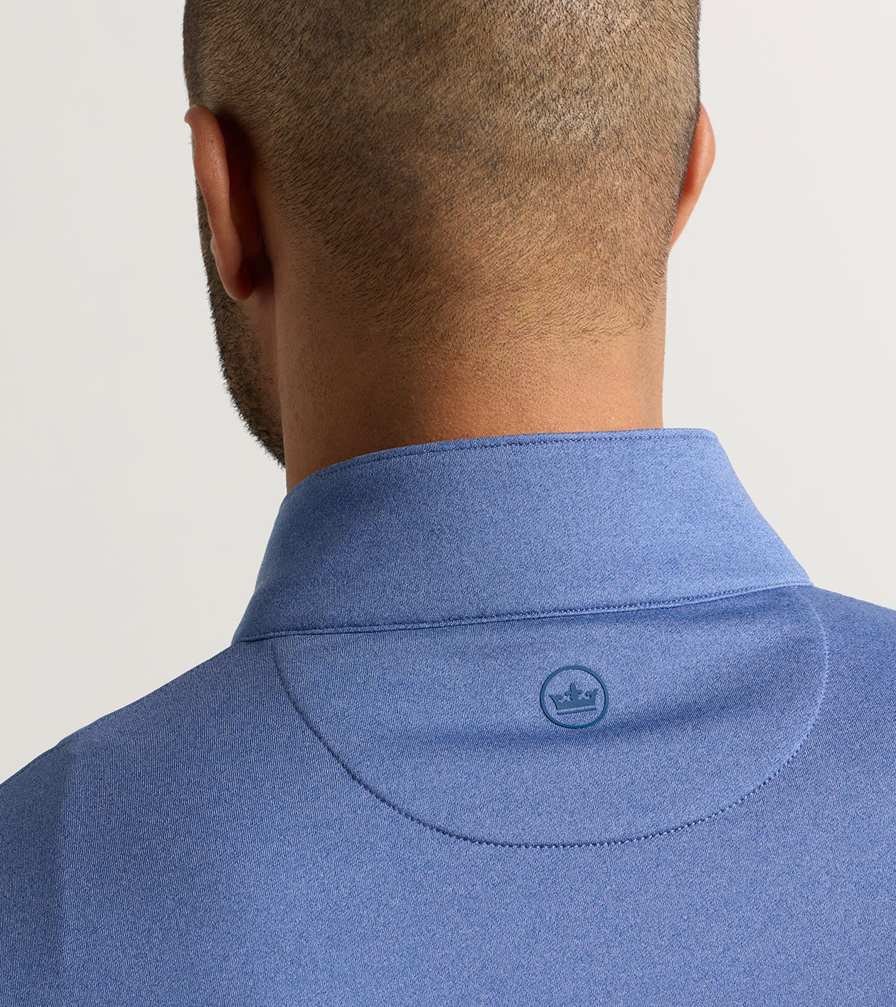 Perth Melange Performance Quarter-Zip by Peter Millar - Bali Blue