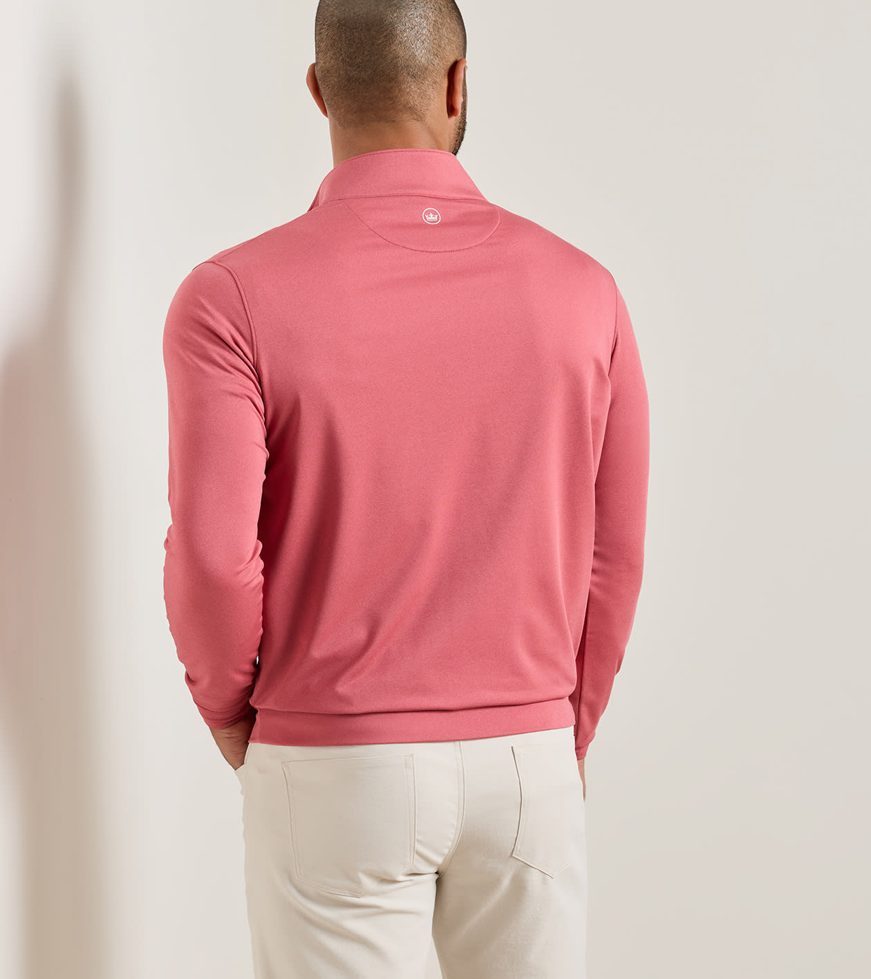 Perth Mélange Performance Quarter-Zip by Peter Millar - Red Coral