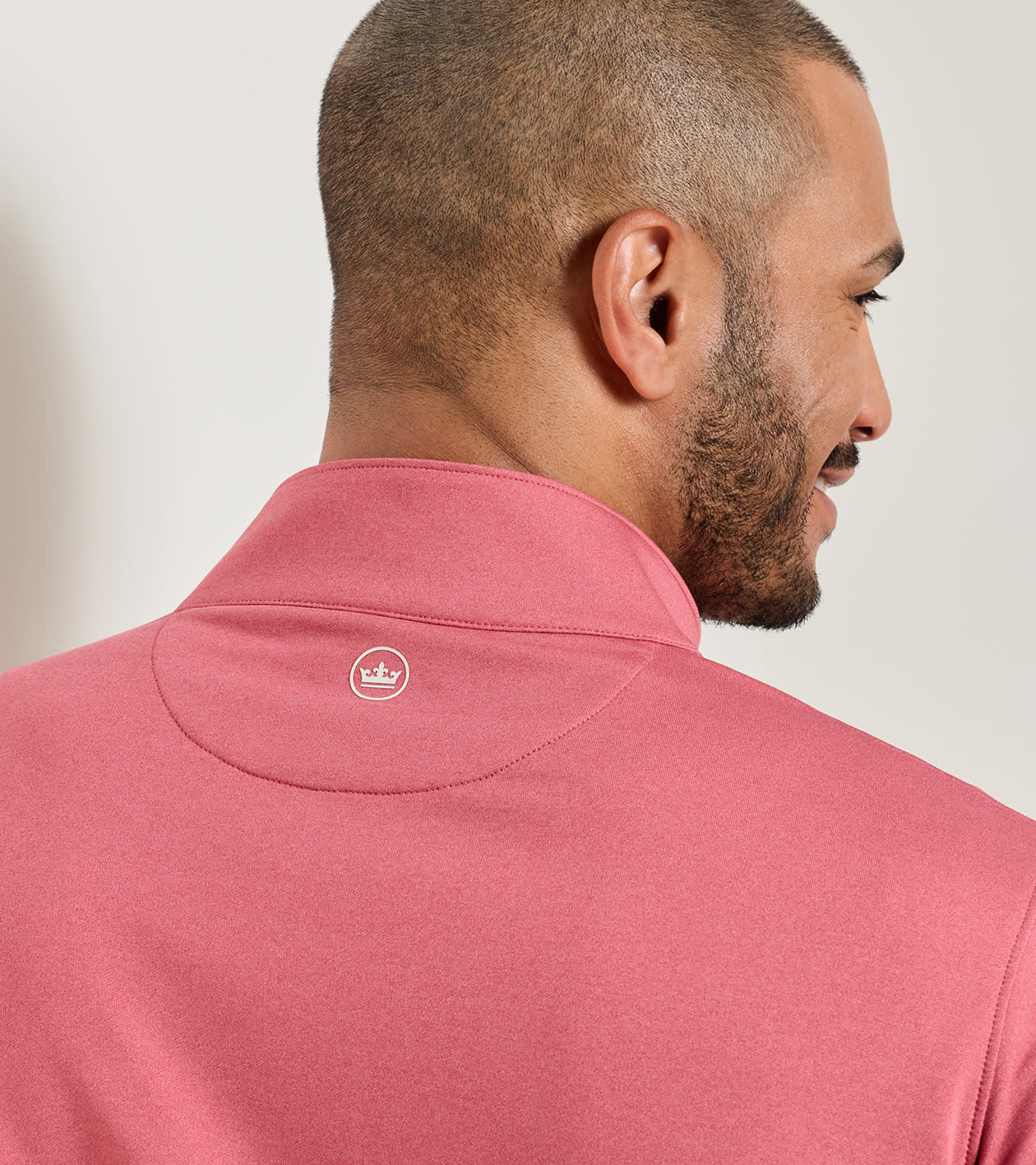 Perth Mélange Performance Quarter-Zip by Peter Millar - Red Coral