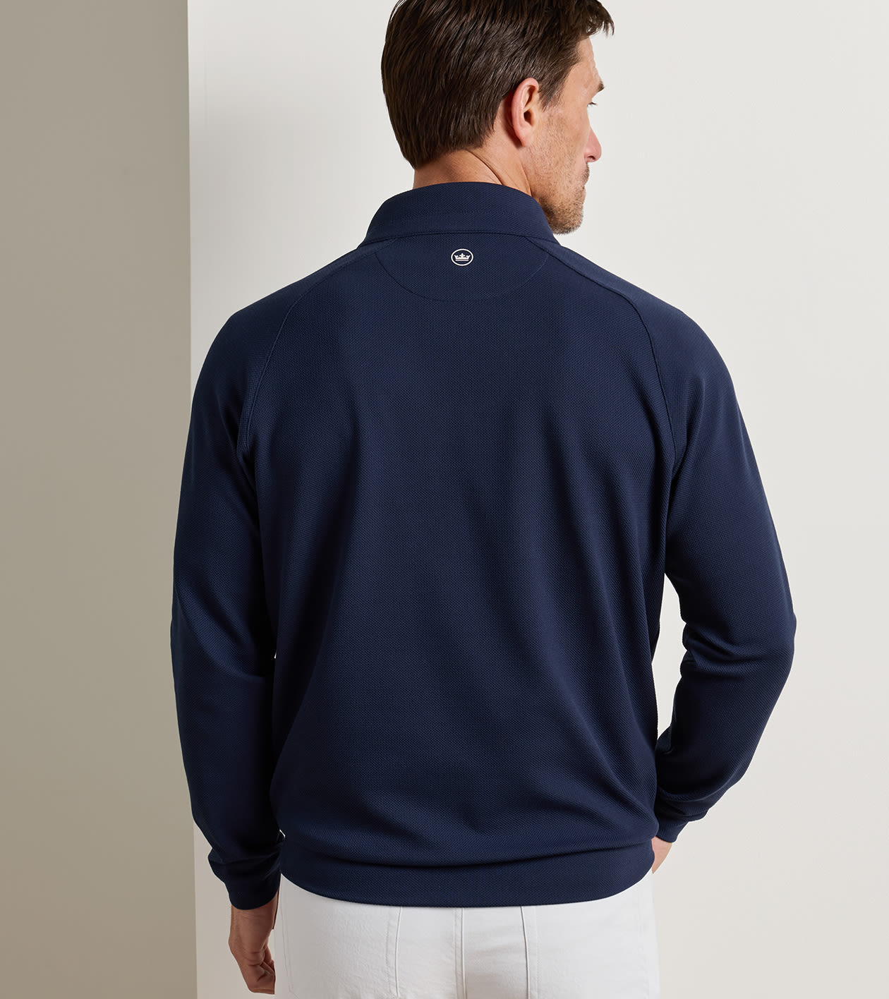 Cradle Piqué Performance Quarter-Zip by Peter Millar - Navy