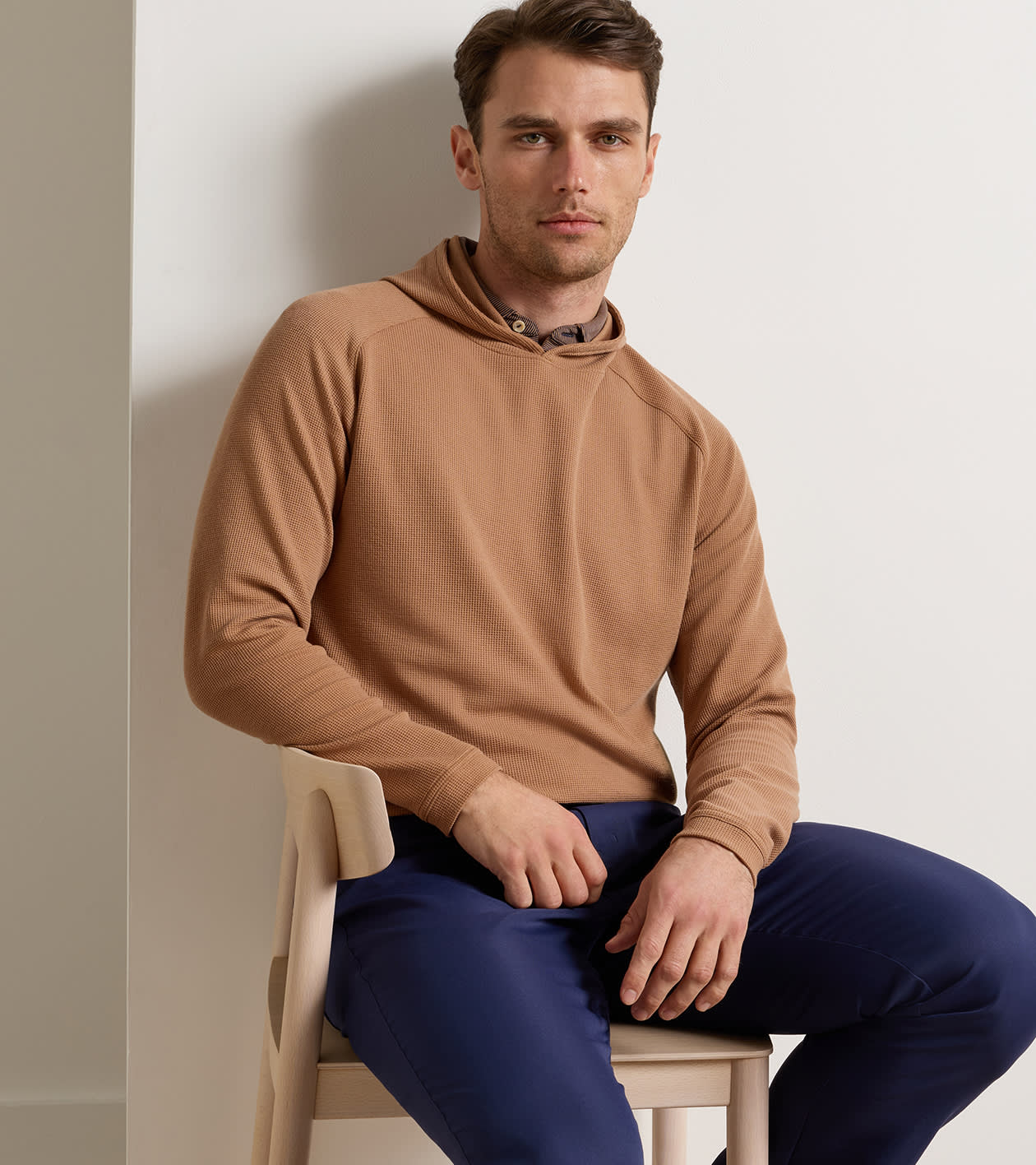 Pine Waffle Performance Hoodie - Dark Amber