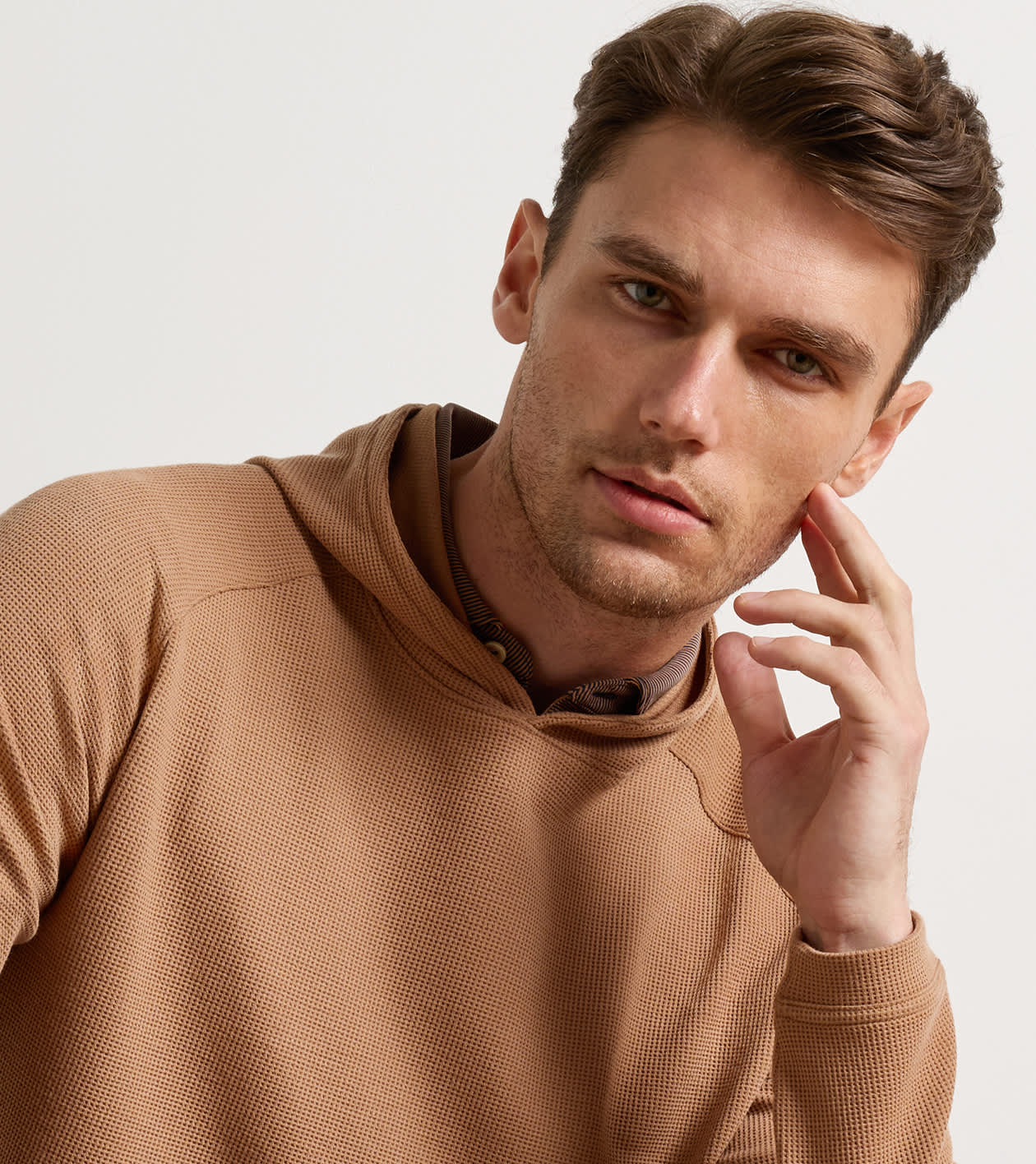 Pine Waffle Performance Hoodie - Dark Amber