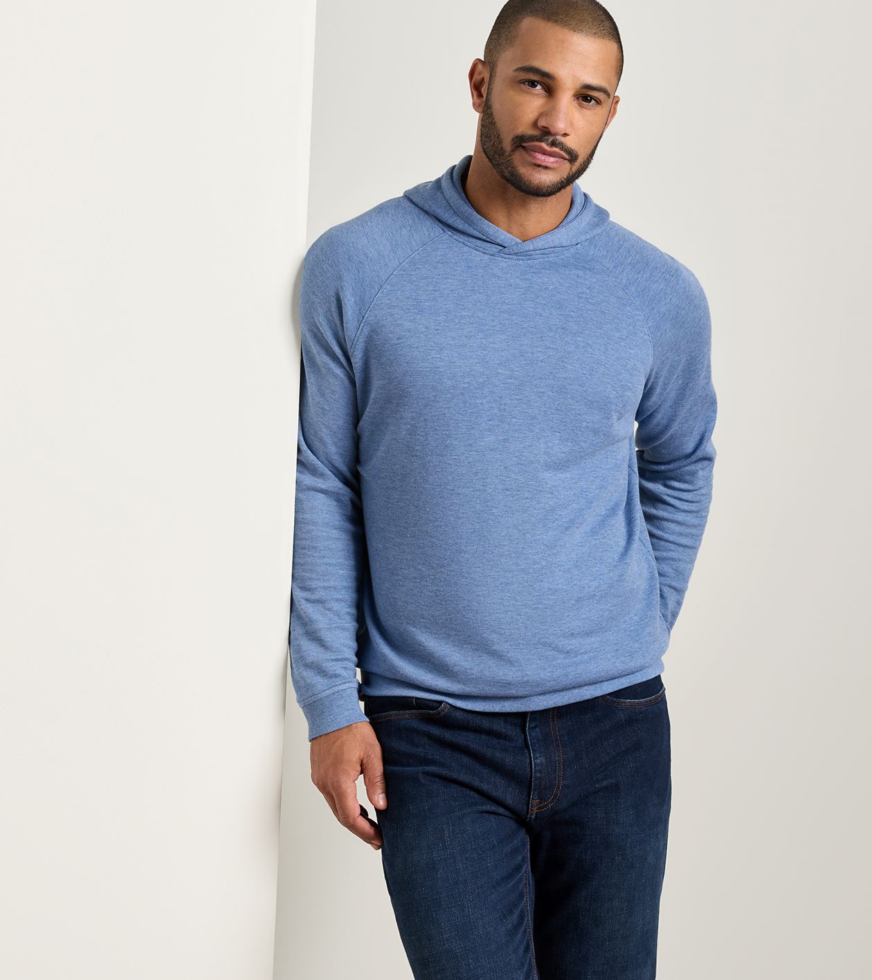 Crown Comfort Knit Hoodie by Peter Millar - Blue