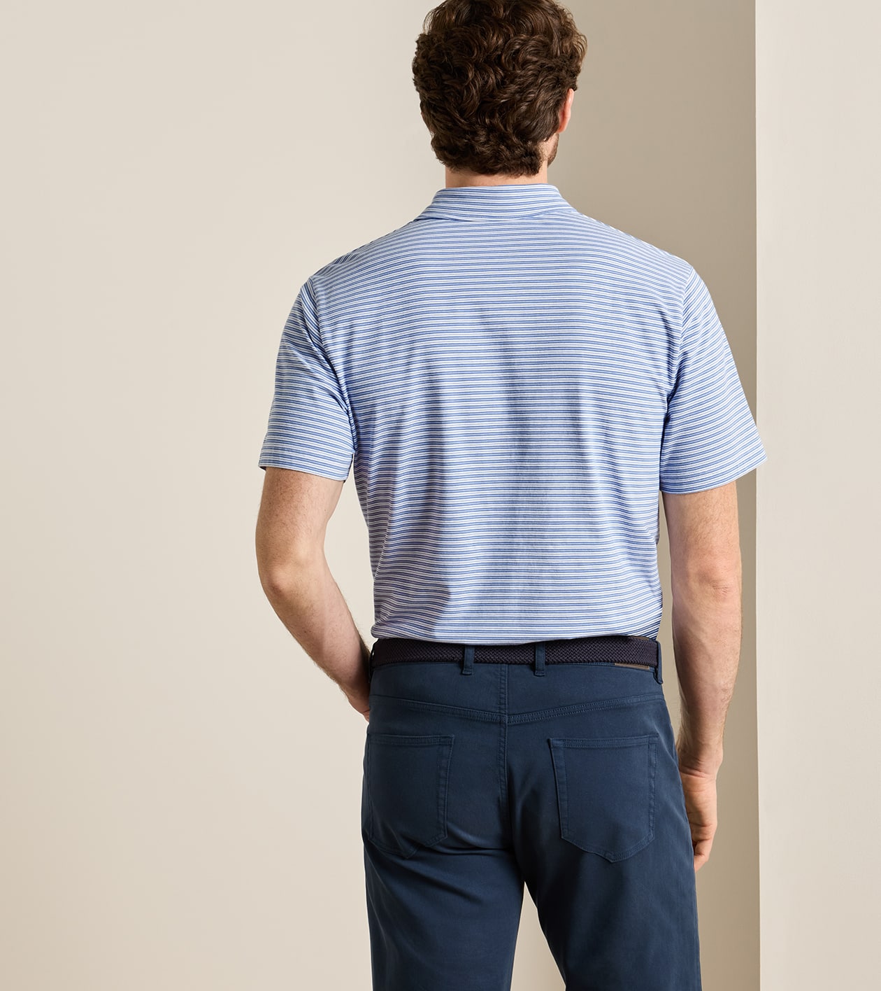 Turner Crown Flex Cotton Polo by Peter Millar - Blue Freesia