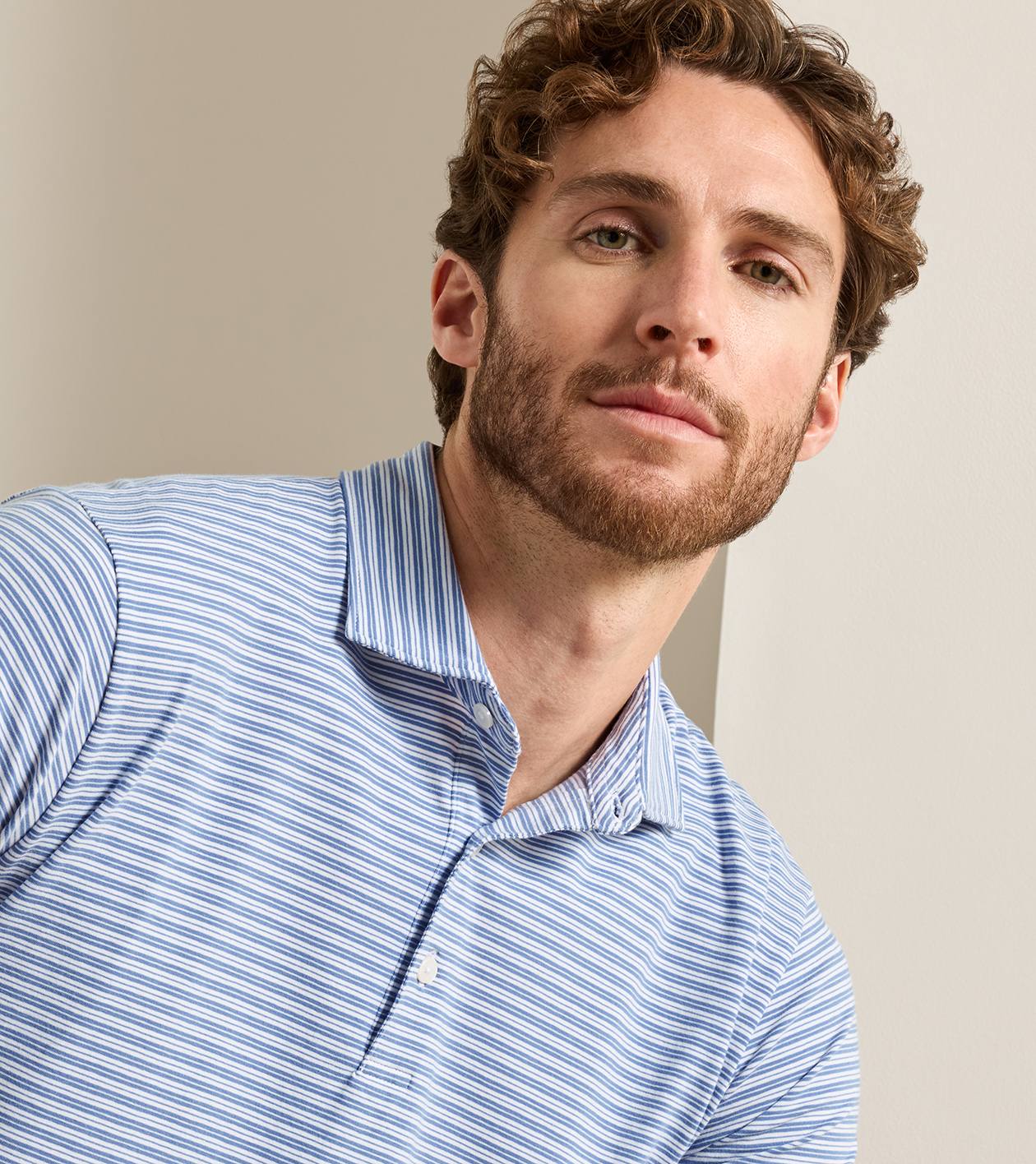 Turner Crown Flex Cotton Polo by Peter Millar - Blue Freesia