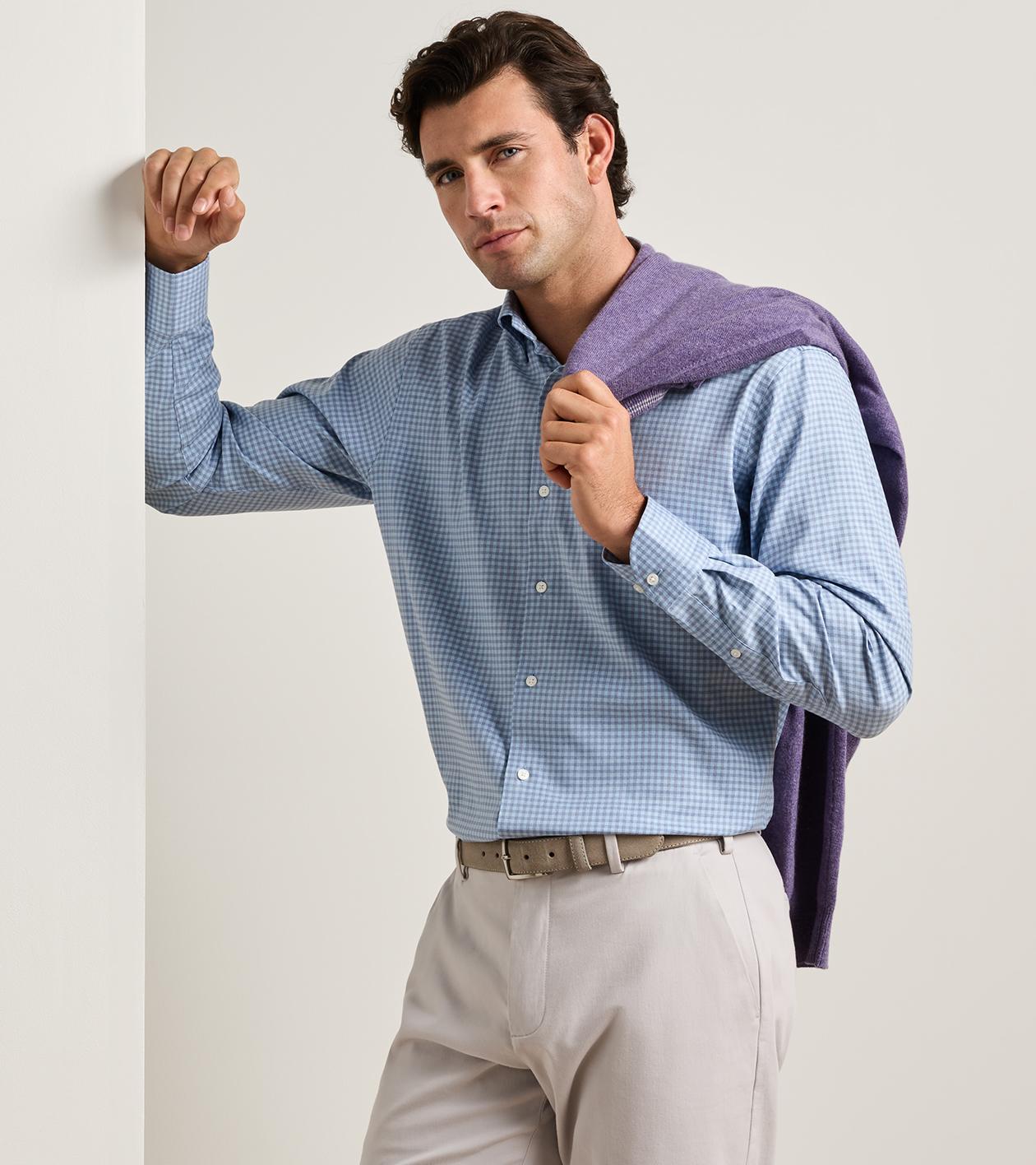 Liam Crown Soft Twill Sport Shirt by Peter Millar - Blue Freesia