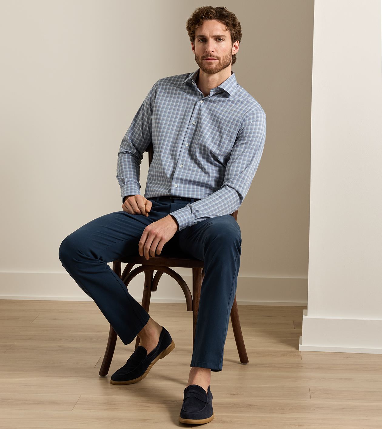 Lincoln Crown Lite Cotton-Stretch Sport Shirt by Peter Millar - Navy