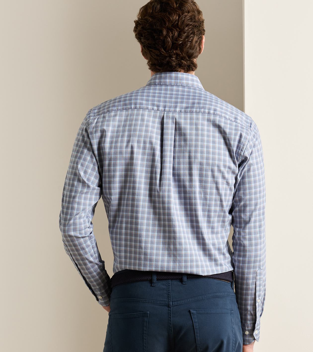 Lincoln Crown Lite Cotton-Stretch Sport Shirt by Peter Millar - Navy