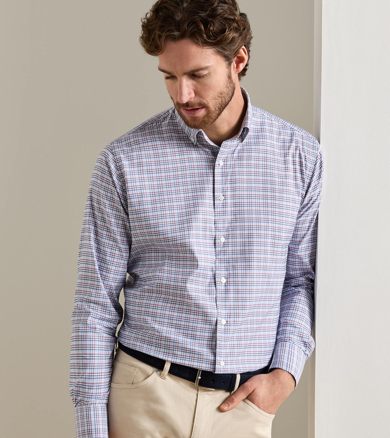 Wayne Performance Twill Sport Shirt by Peter Millar - Blue Freesia