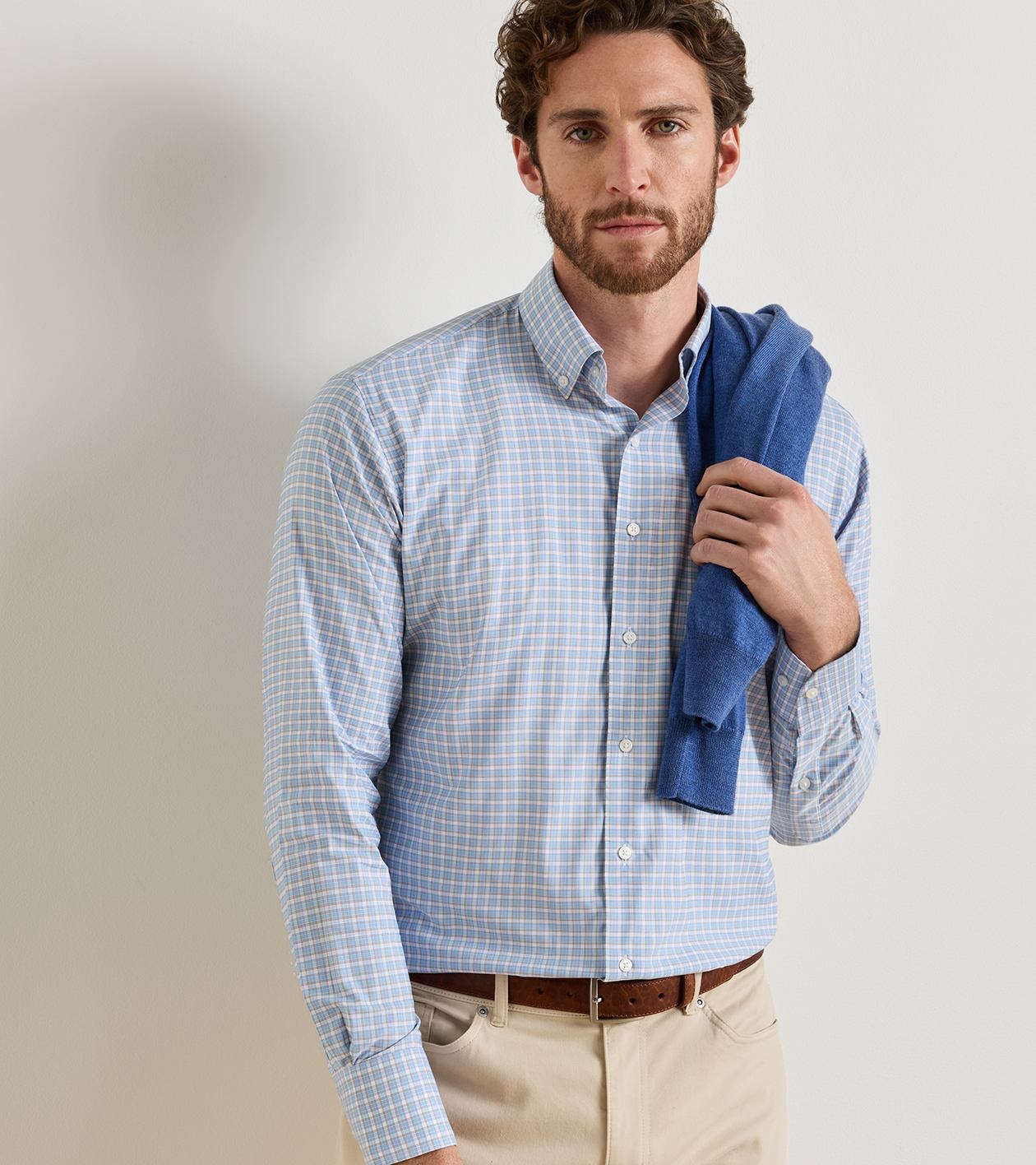 Charles Performance Twill Sport Shirt by Peter Millar - Cottage Blue
