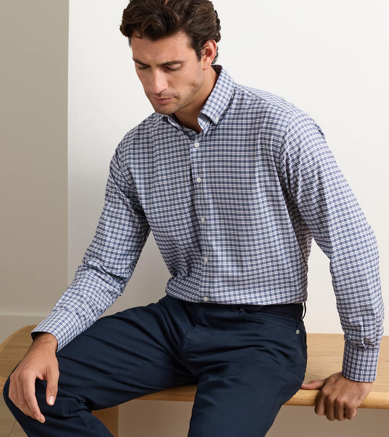 Clark Performance Twill Sport Shirt by Peter Millar - Navy