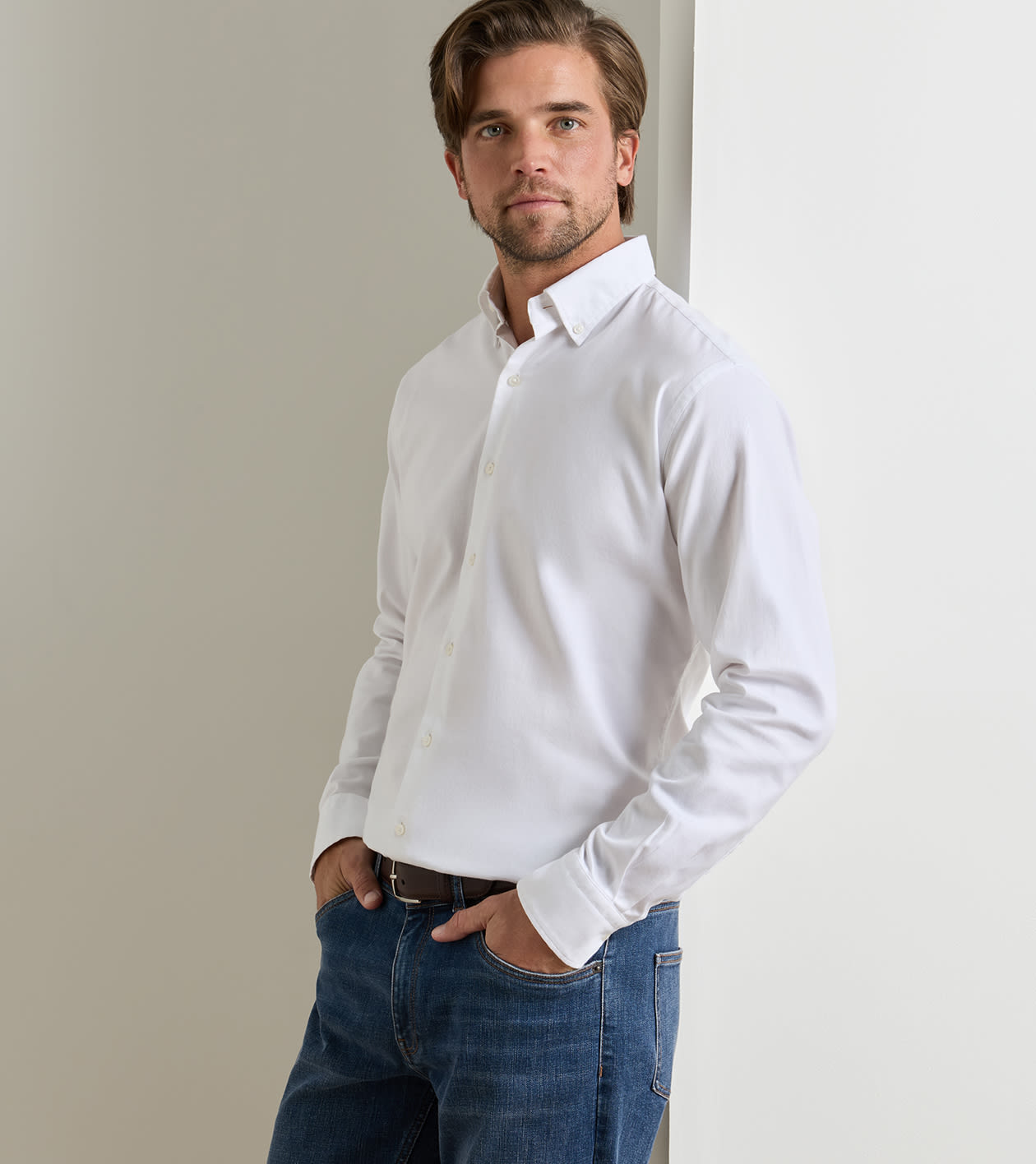 Americana Oxford Sport Shirt by Peter Millar - White