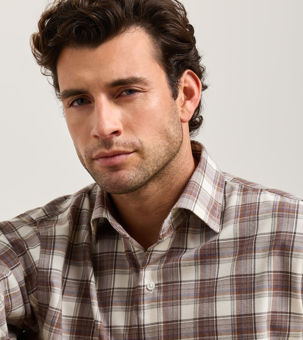 Cannon Performance Flannel Sport Shirt by Peter Millar -  Winter Ivory
