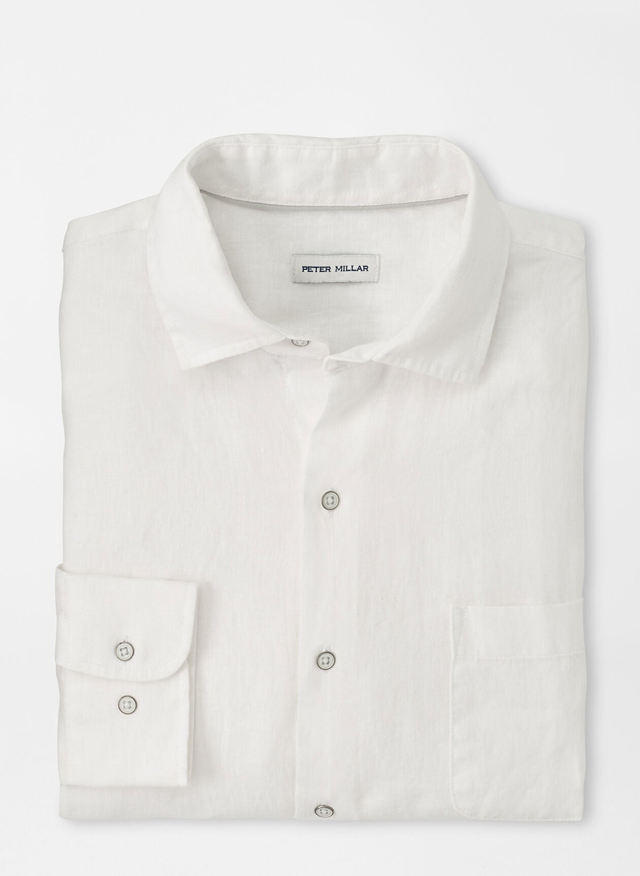 Coastal Garment Dyed Linen Sport Shirt- White