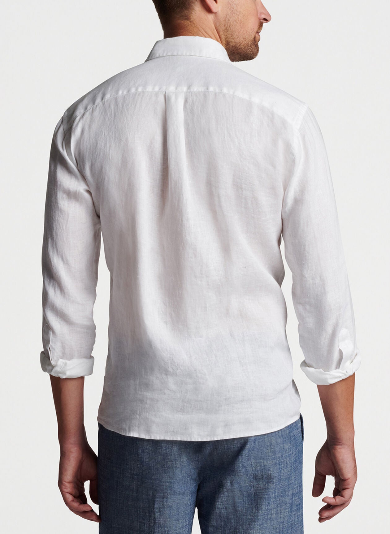 Coastal Garment Dyed Linen Sport Shirt- White