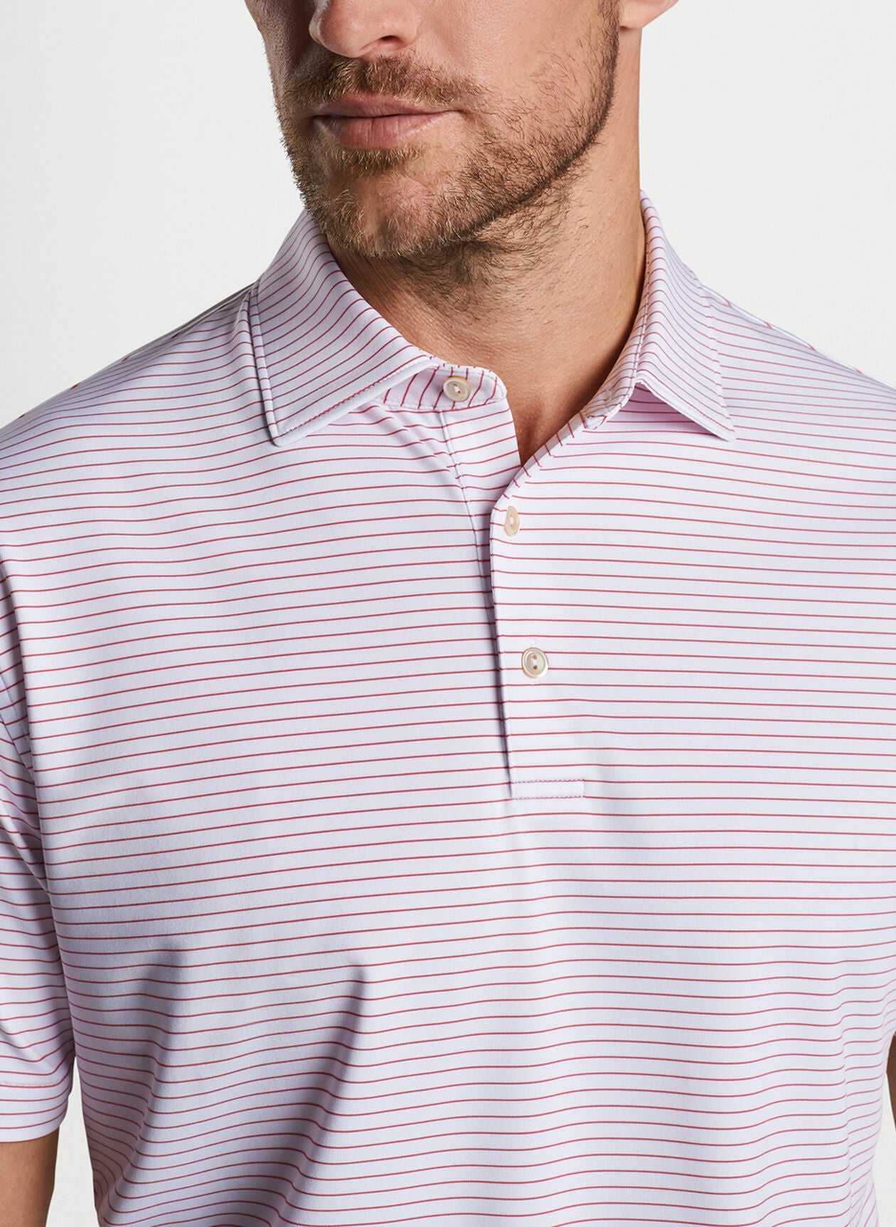 Hemlock Performance Jersey Polo - White / Cape Red