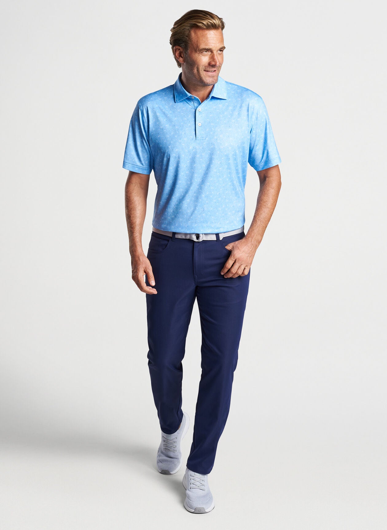 Show Me The Way Performance Jersey Polo - Cottage Blue