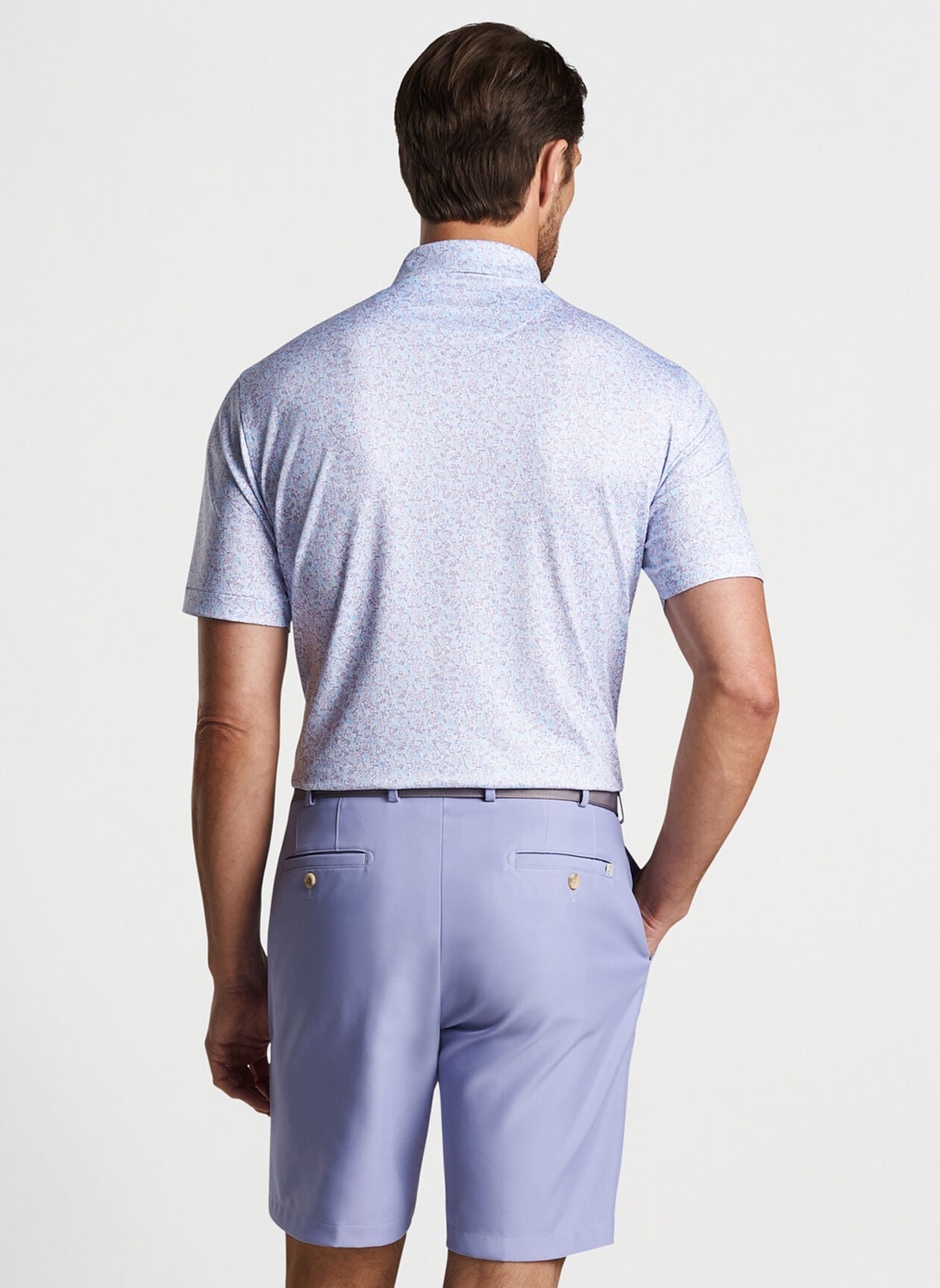 Dazed And Transfused Performance Jersey Polo - White Lavender Fog