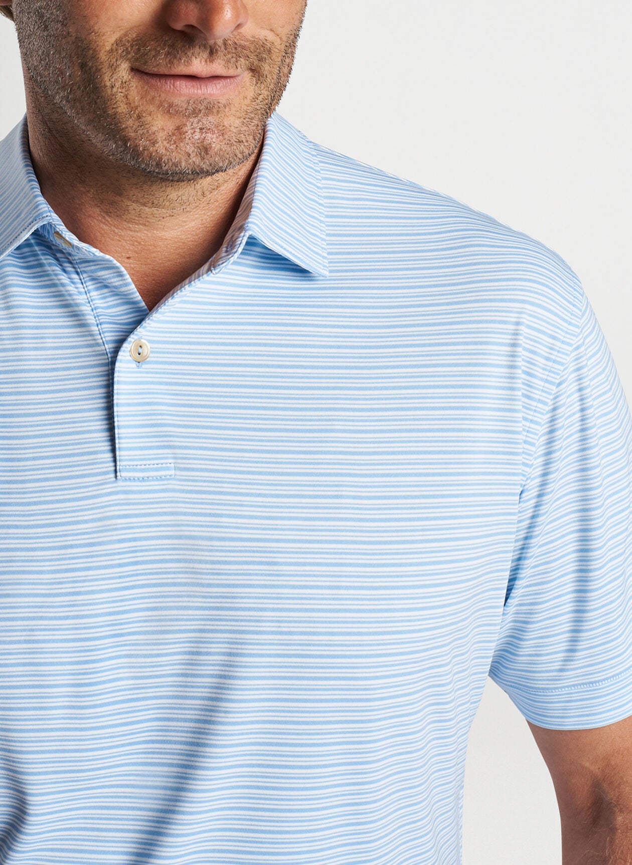 Featherweight Performance Payne Stripe Polo - Cottage Blue