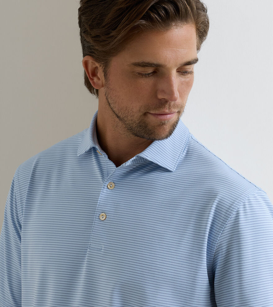 Highlands Performance Jersey Polo by Peter Millar - Stream Blue
