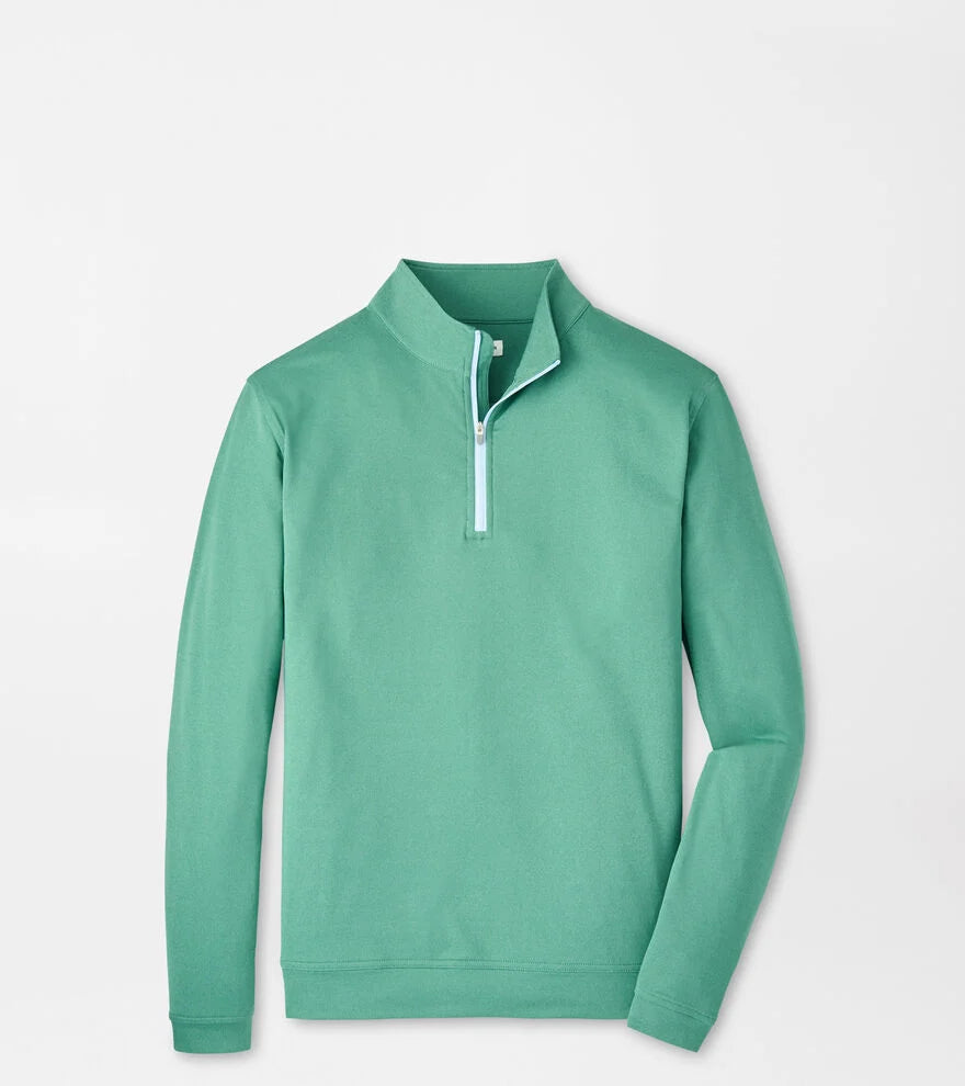 Perth Mélange Performance Quarter-Zip by Peter Millar - Snow Pea