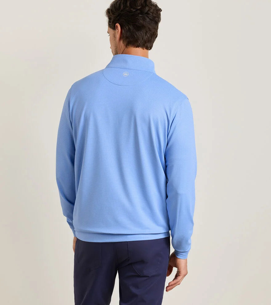 Perth Basketweave Performance Quarter-Zip by Peter Millar - Cottage Blue