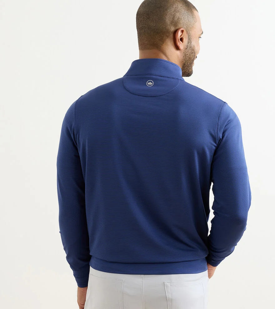 Perth Sugar Stripe Performance Quarter-Zip by Peter Millar - Navy