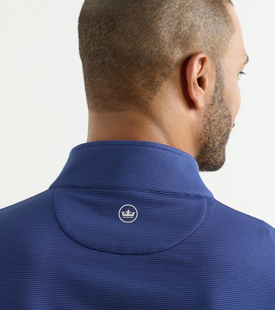 Perth Sugar Stripe Performance Quarter-Zip by Peter Millar - Navy